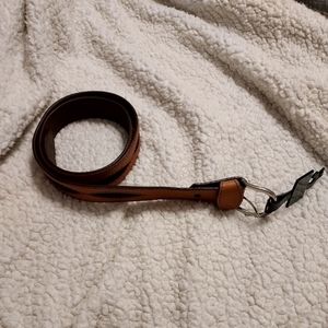 NWT Canterbury Brown Cut Out Detail Leather Belt Mens sz 40